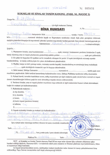 Tatlisu Court - Construction License