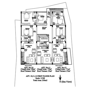 Terrace Life Apartments 10,11,12 First Floor Plan